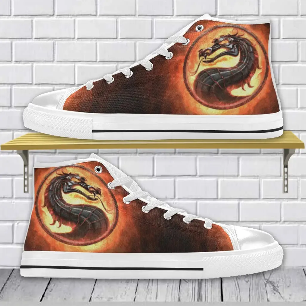 Mortal Kombat Scorpion Sub Zero Shoes High Top Sneakers for Kids and Adults