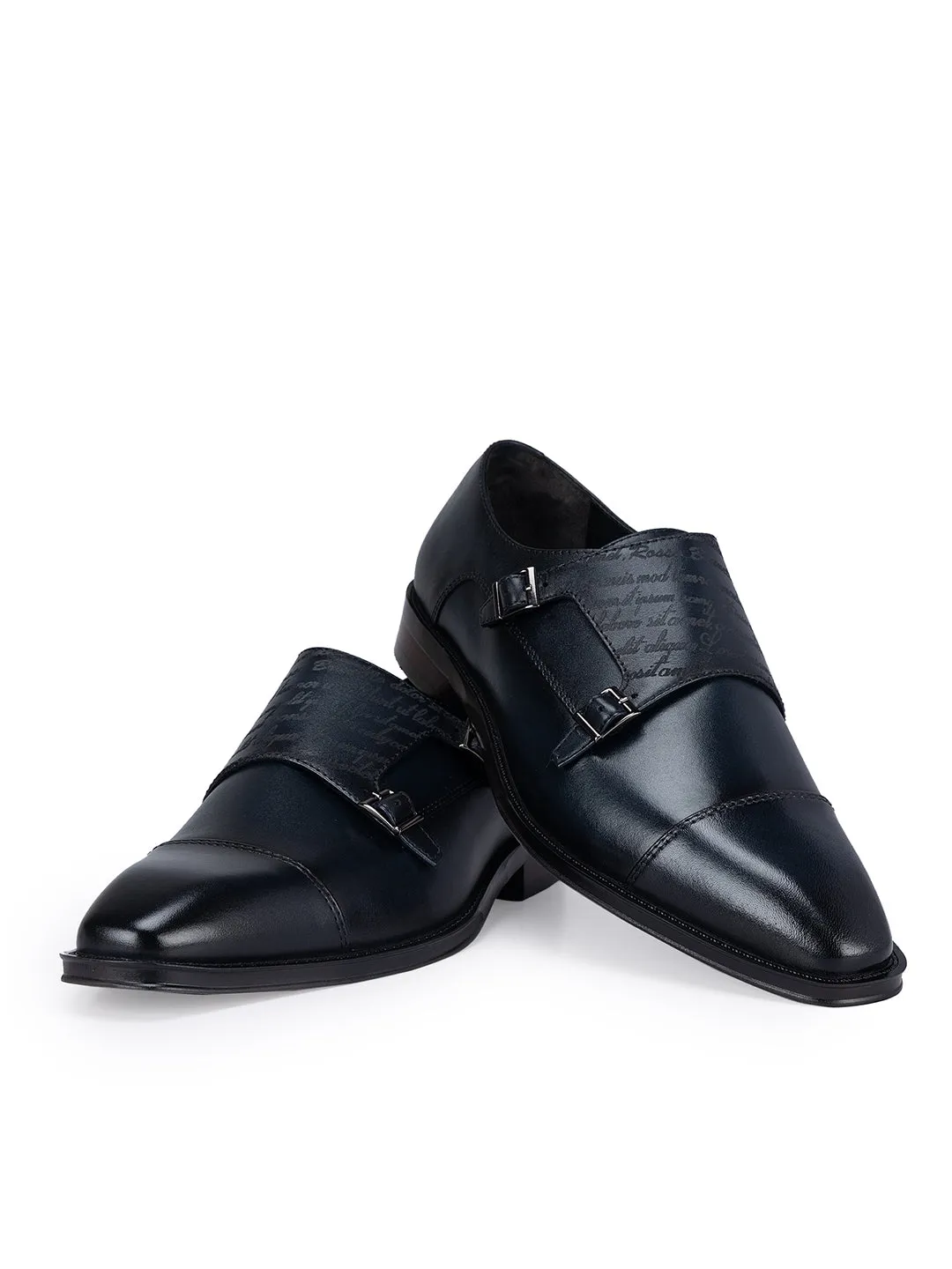 Navy Signato Monk Straps