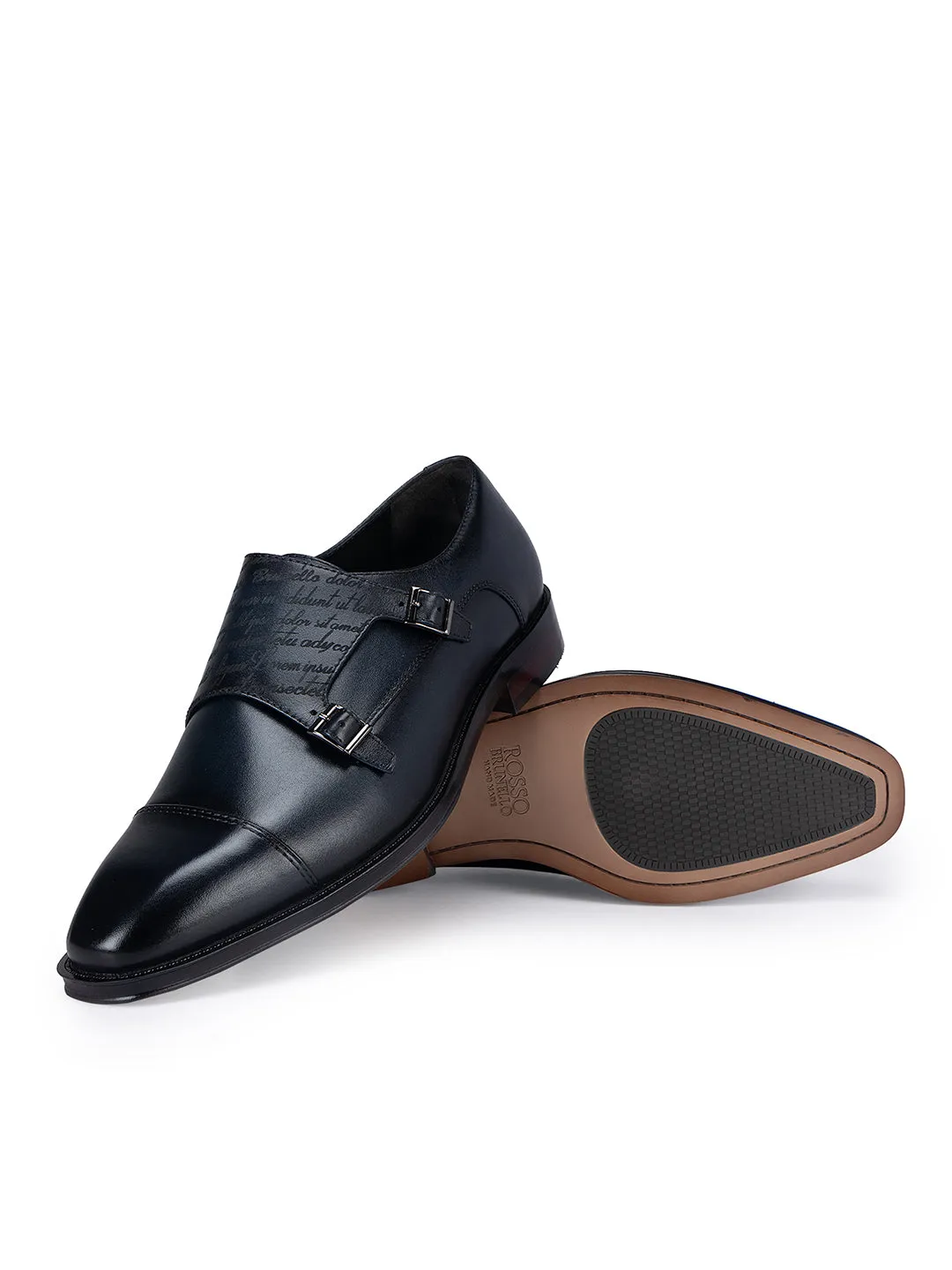 Navy Signato Monk Straps