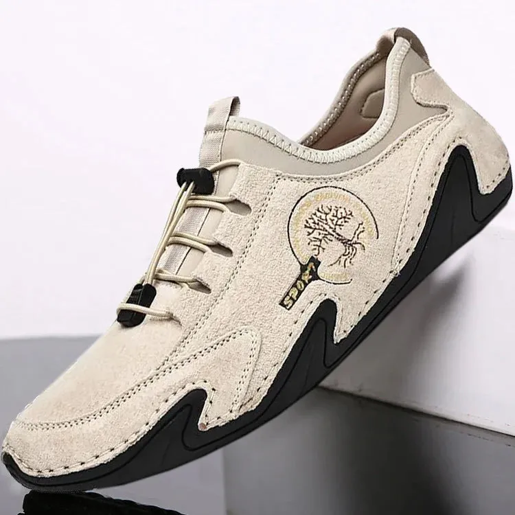 NEW Kaegreel Men's Handmade Leather Shoes Soft Driving Loafers Sneakers, Men's Beige Shoe, Sz 45 (11), Retails $155