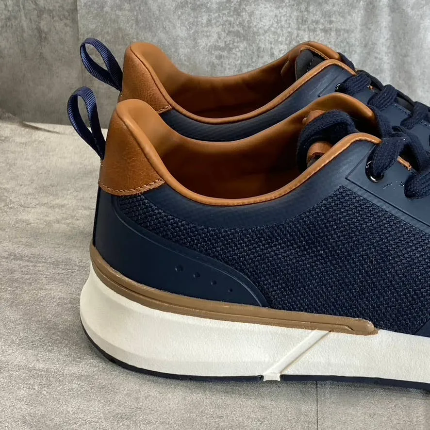 NEW YORK & COMPANY Men's Navy Fabric Dixon Round-Toe Lace-Up Sneakers SZ 11