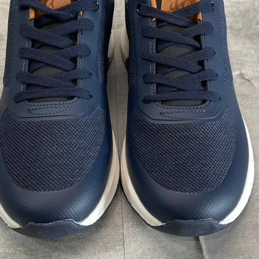 NEW YORK & COMPANY Men's Navy Fabric Dixon Round-Toe Lace-Up Sneakers SZ 11