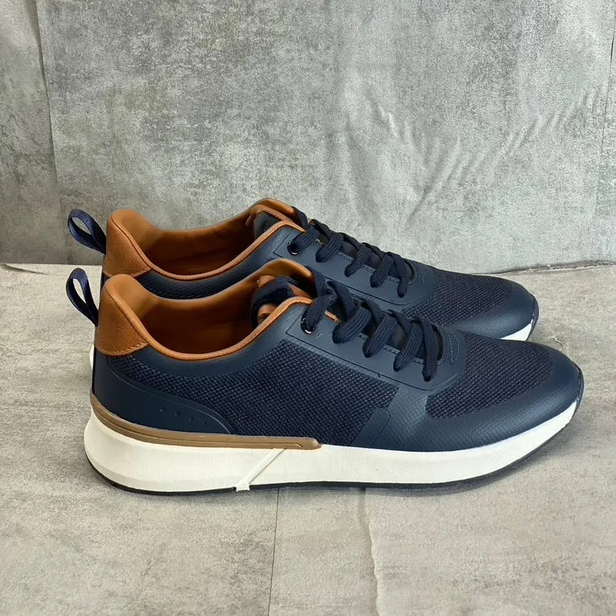 NEW YORK & COMPANY Men's Navy Fabric Dixon Round-Toe Lace-Up Sneakers SZ 11