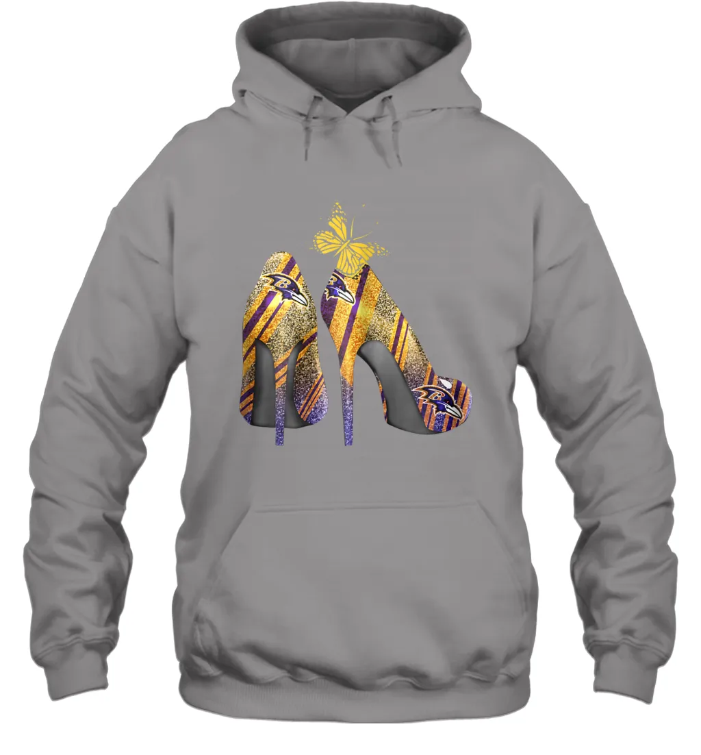 NFL Baltimore Ravens Steelers Rhinestone High Heels Hoodie