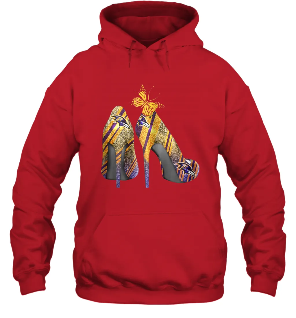 NFL Baltimore Ravens Steelers Rhinestone High Heels Hoodie