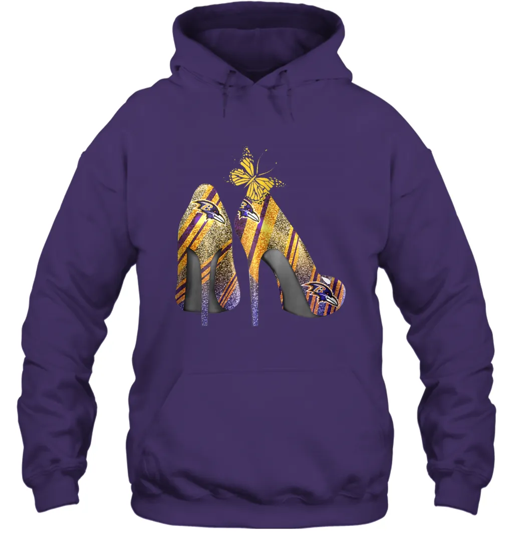 NFL Baltimore Ravens Steelers Rhinestone High Heels Hoodie