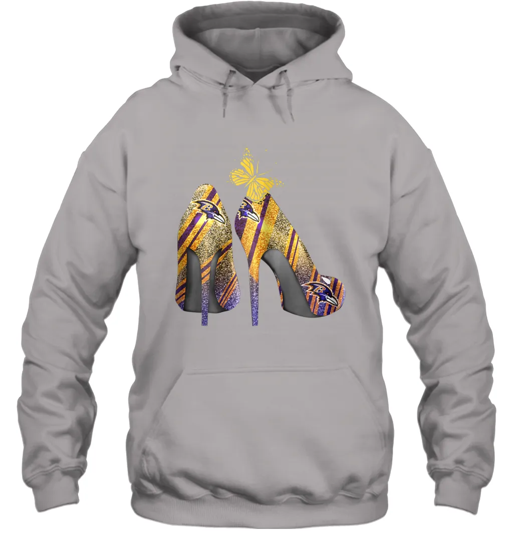 NFL Baltimore Ravens Steelers Rhinestone High Heels Hoodie