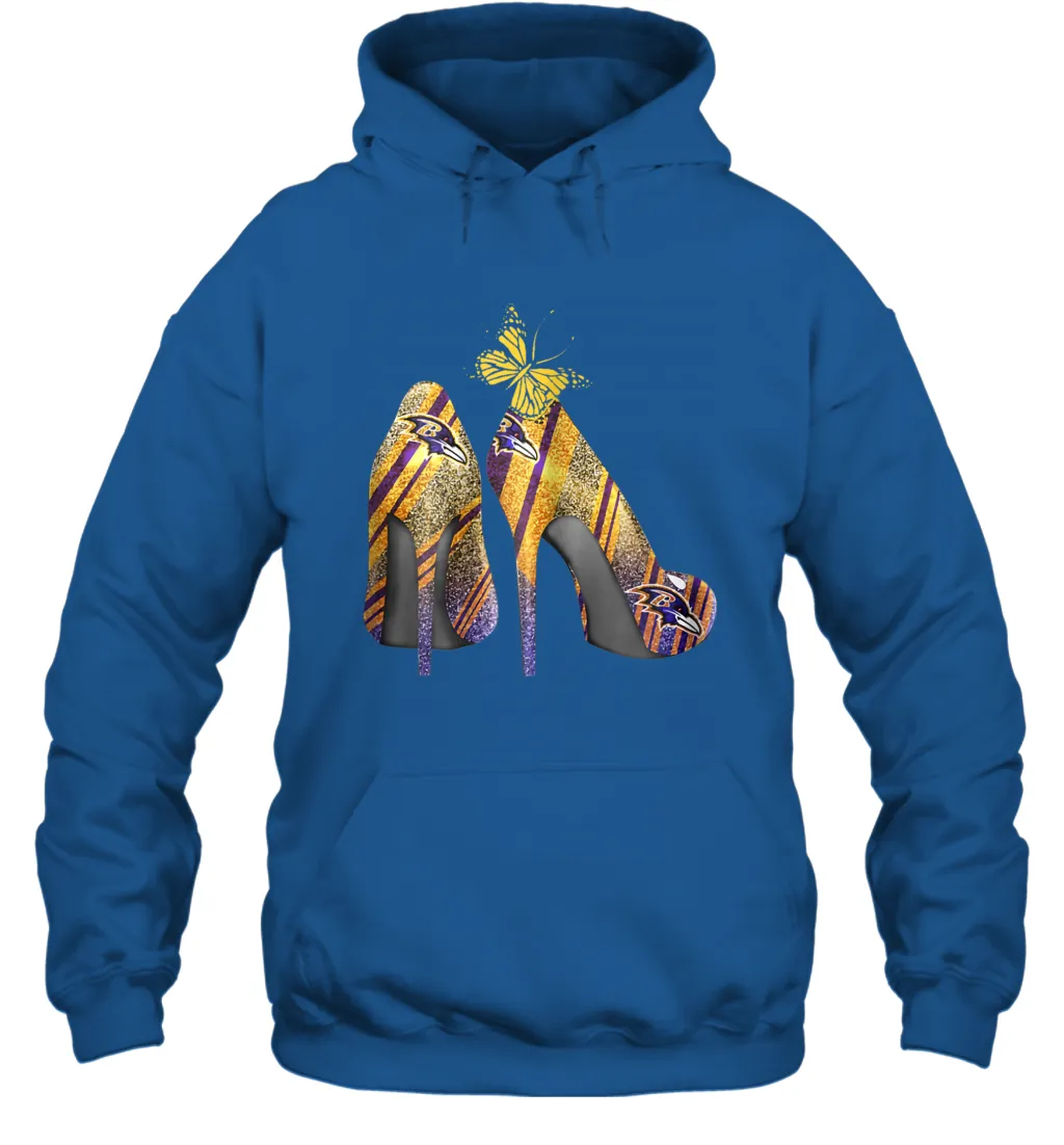 NFL Baltimore Ravens Steelers Rhinestone High Heels Hoodie