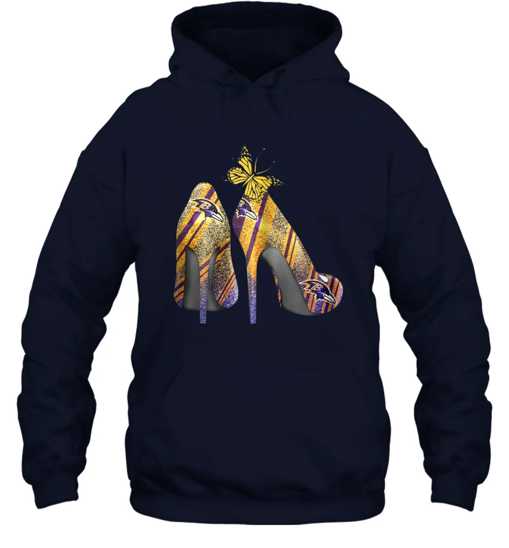 NFL Baltimore Ravens Steelers Rhinestone High Heels Hoodie
