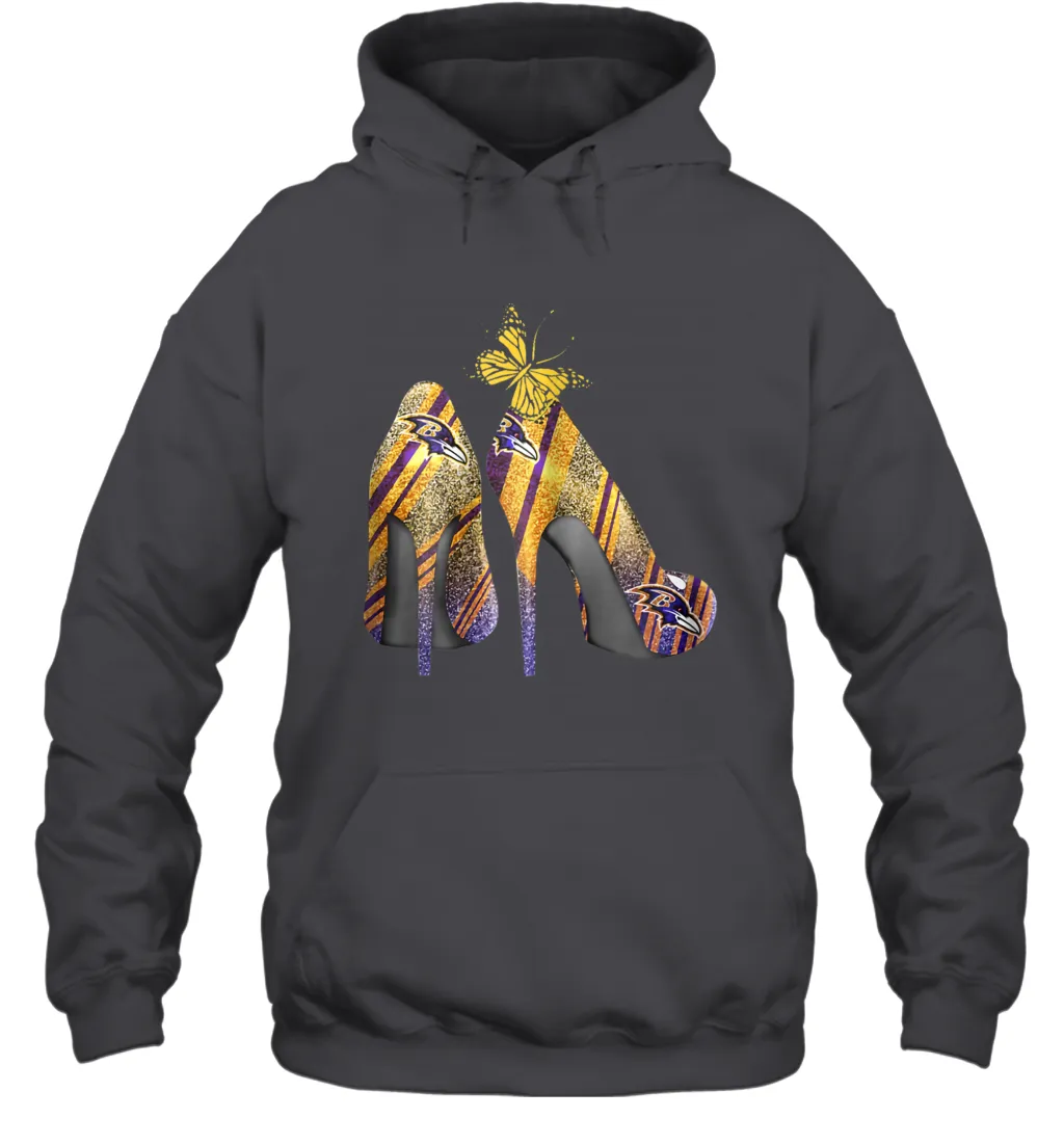 NFL Baltimore Ravens Steelers Rhinestone High Heels Hoodie