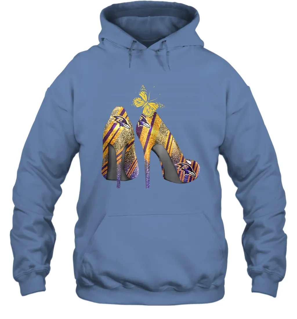 NFL Baltimore Ravens Steelers Rhinestone High Heels Hoodie