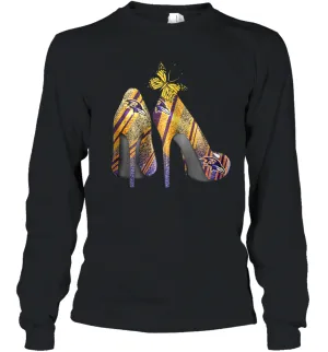 NFL Baltimore Ravens Steelers Rhinestone High Heels Youth Long Sleeve T-Shirt