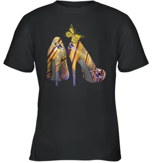 NFL Baltimore Ravens Steelers Rhinestone High Heels Youth T-Shirt