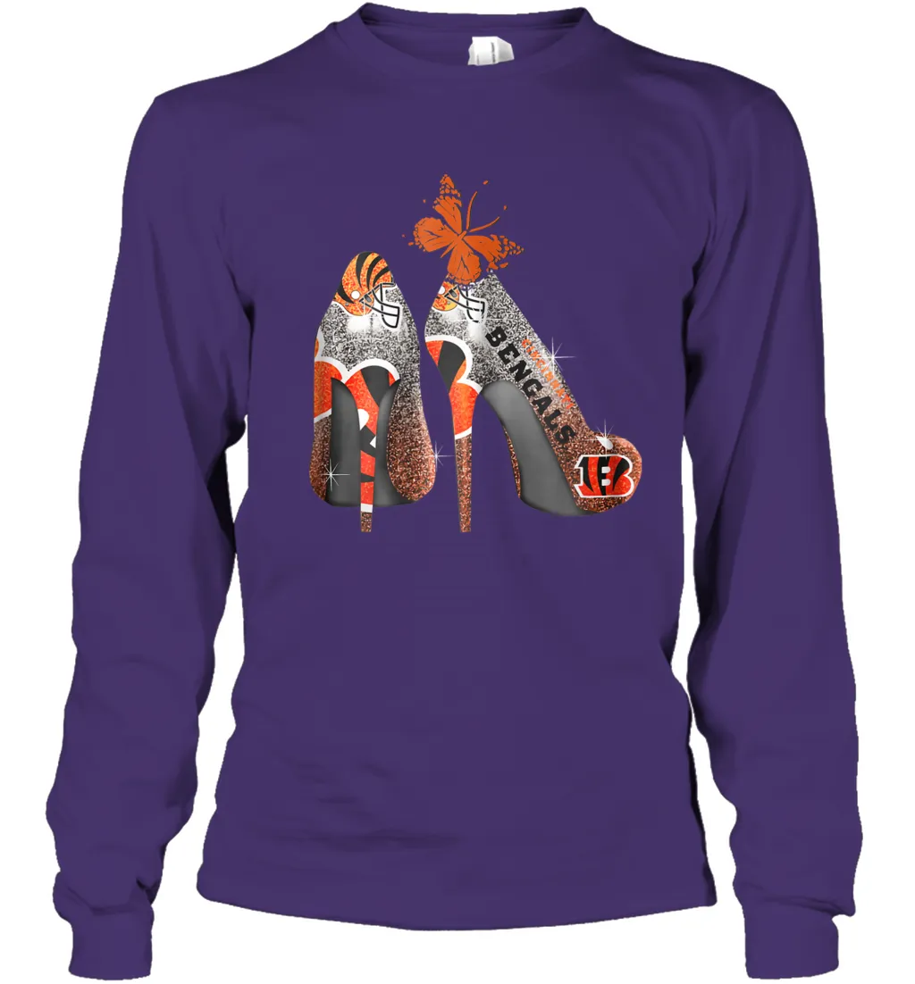 NFL Cincinnati Bengals Rhinestone High Heels Youth Long Sleeve T-Shirt