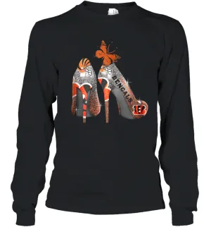 NFL Cincinnati Bengals Rhinestone High Heels Youth Long Sleeve T-Shirt