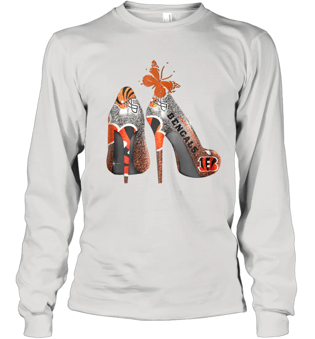 NFL Cincinnati Bengals Rhinestone High Heels Youth Long Sleeve T-Shirt