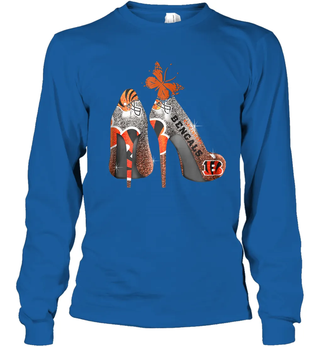 NFL Cincinnati Bengals Rhinestone High Heels Youth Long Sleeve T-Shirt
