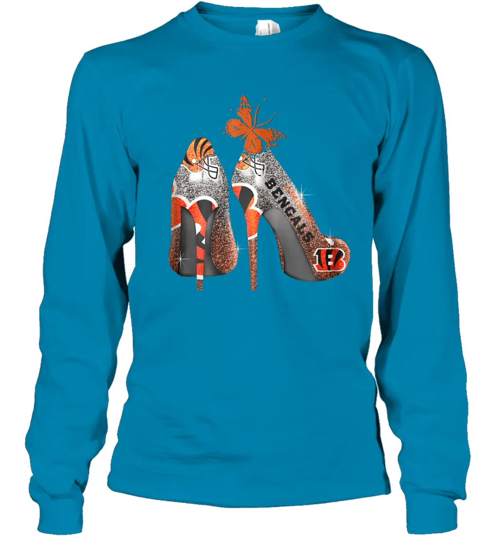 NFL Cincinnati Bengals Rhinestone High Heels Youth Long Sleeve T-Shirt