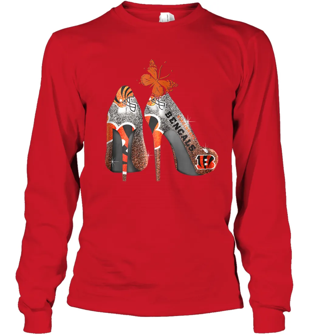 NFL Cincinnati Bengals Rhinestone High Heels Youth Long Sleeve T-Shirt
