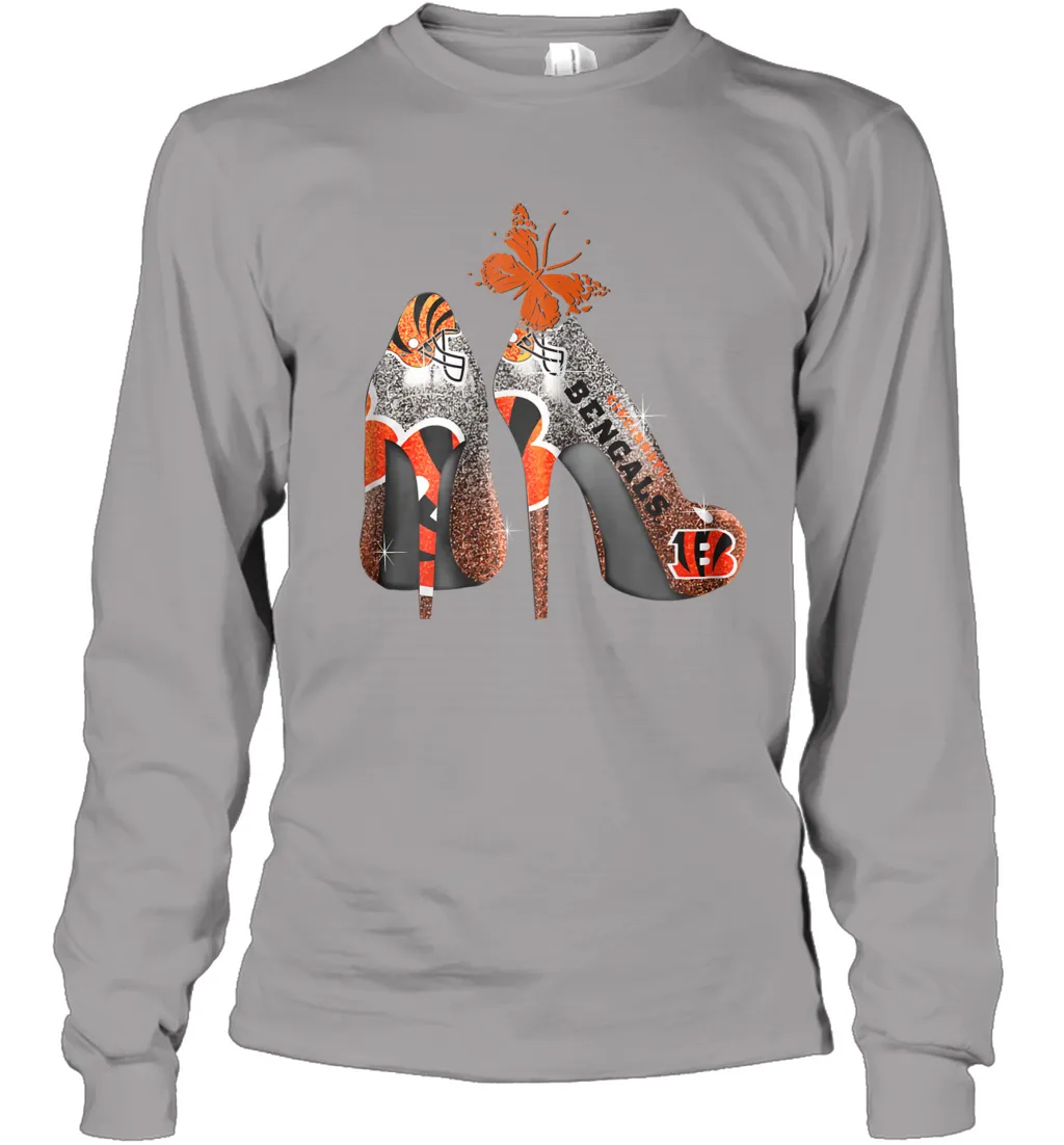 NFL Cincinnati Bengals Rhinestone High Heels Youth Long Sleeve T-Shirt