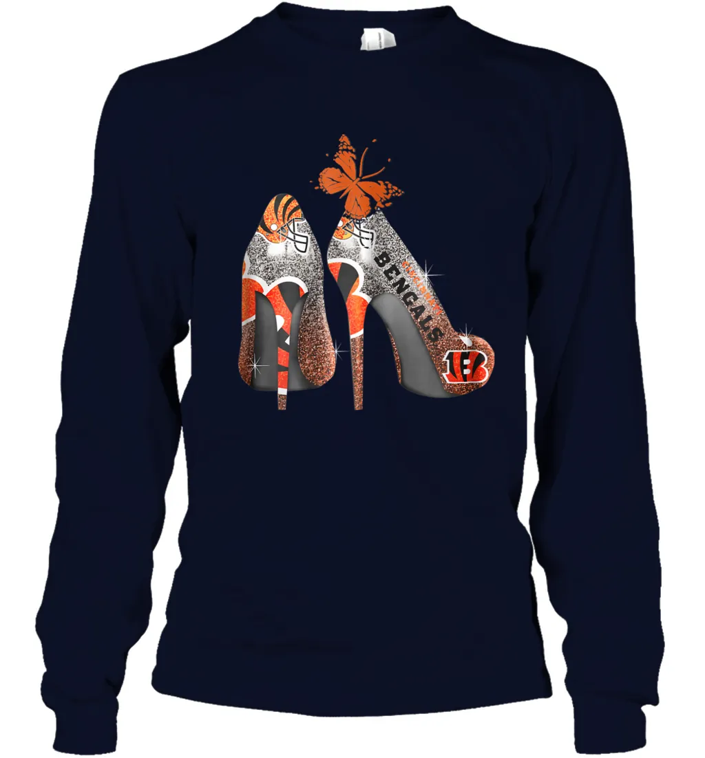 NFL Cincinnati Bengals Rhinestone High Heels Youth Long Sleeve T-Shirt