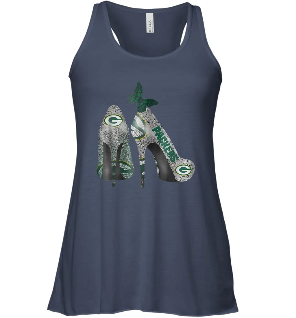 NFL Green Bay Packers Rhinestone High Heels Racerback Tank