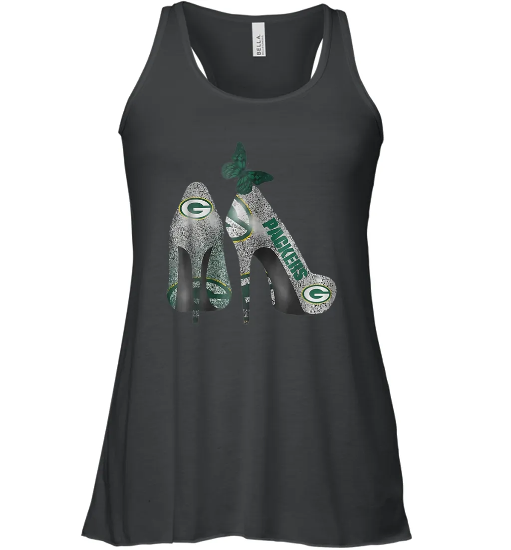 NFL Green Bay Packers Rhinestone High Heels Racerback Tank