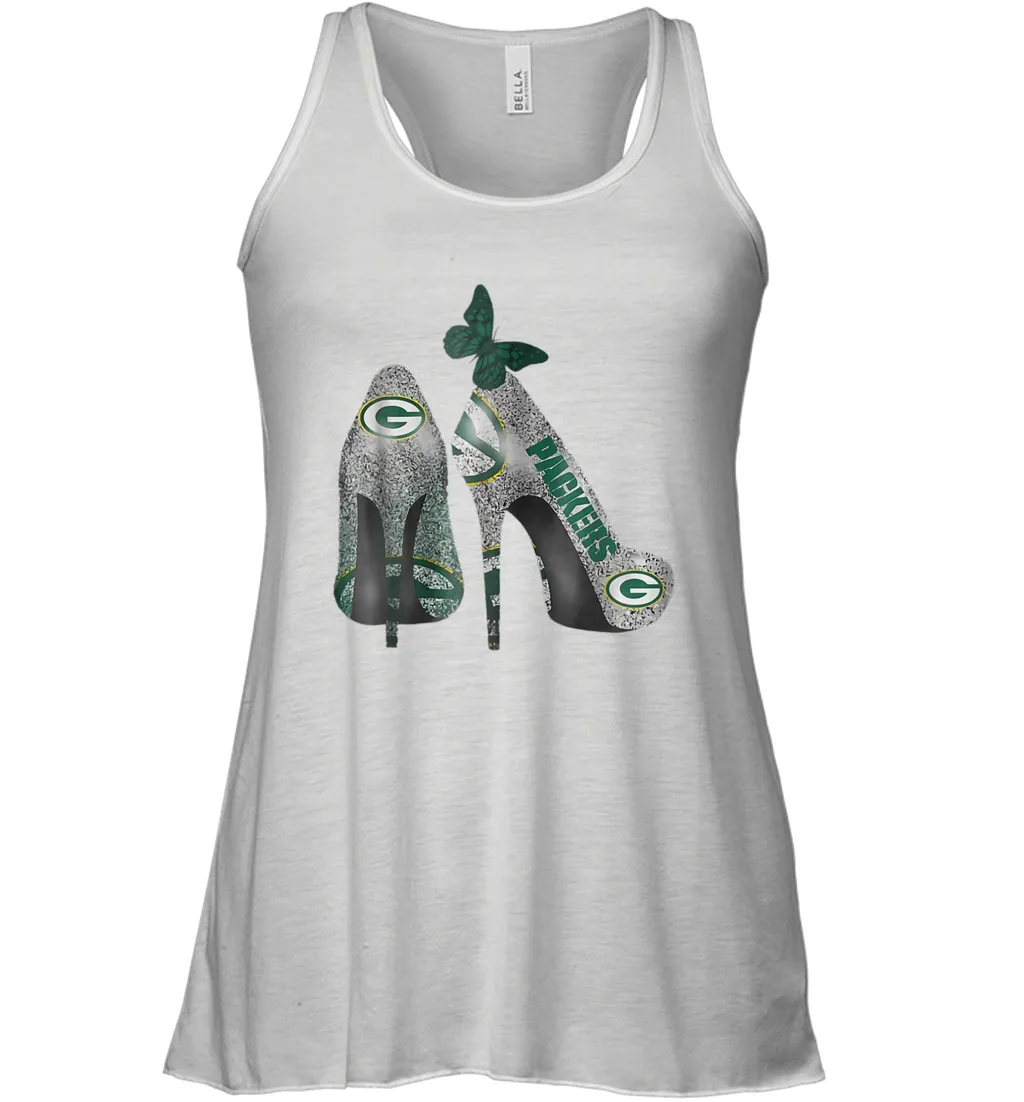 NFL Green Bay Packers Rhinestone High Heels Racerback Tank