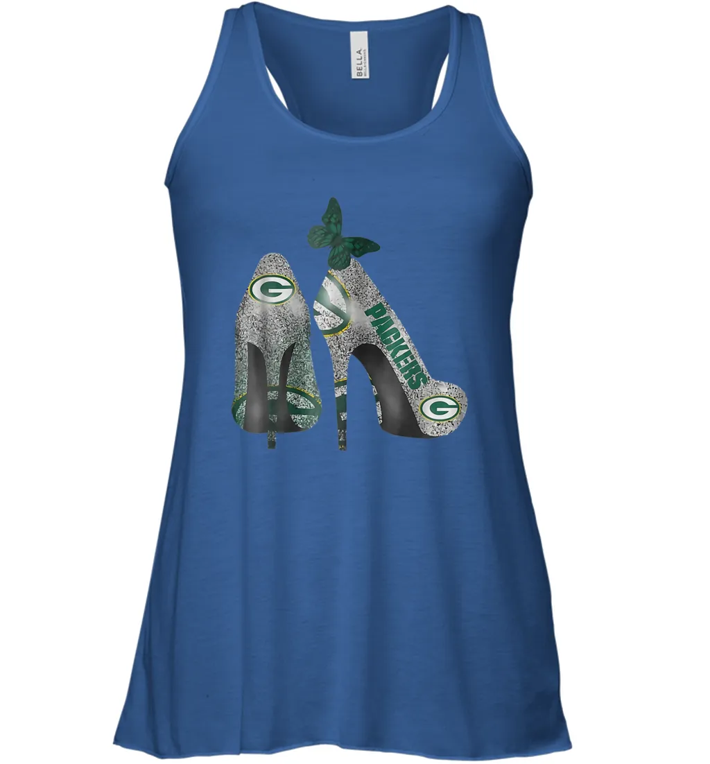 NFL Green Bay Packers Rhinestone High Heels Racerback Tank