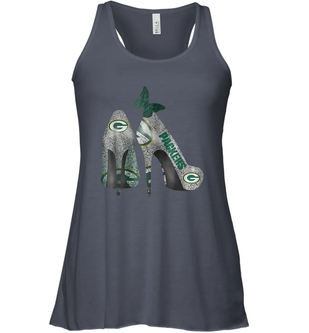 NFL Green Bay Packers Rhinestone High Heels Racerback Tank