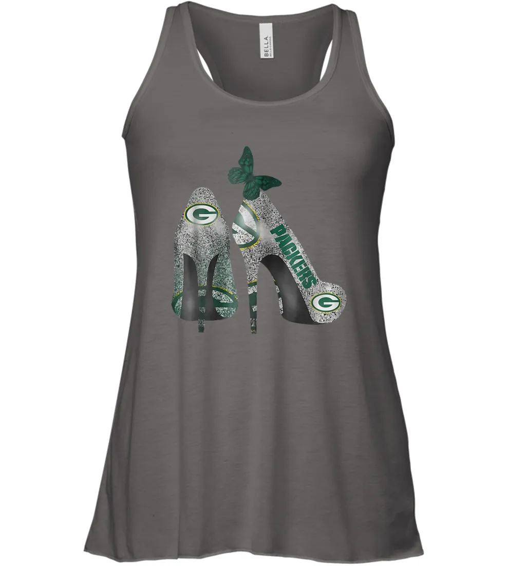 NFL Green Bay Packers Rhinestone High Heels Racerback Tank