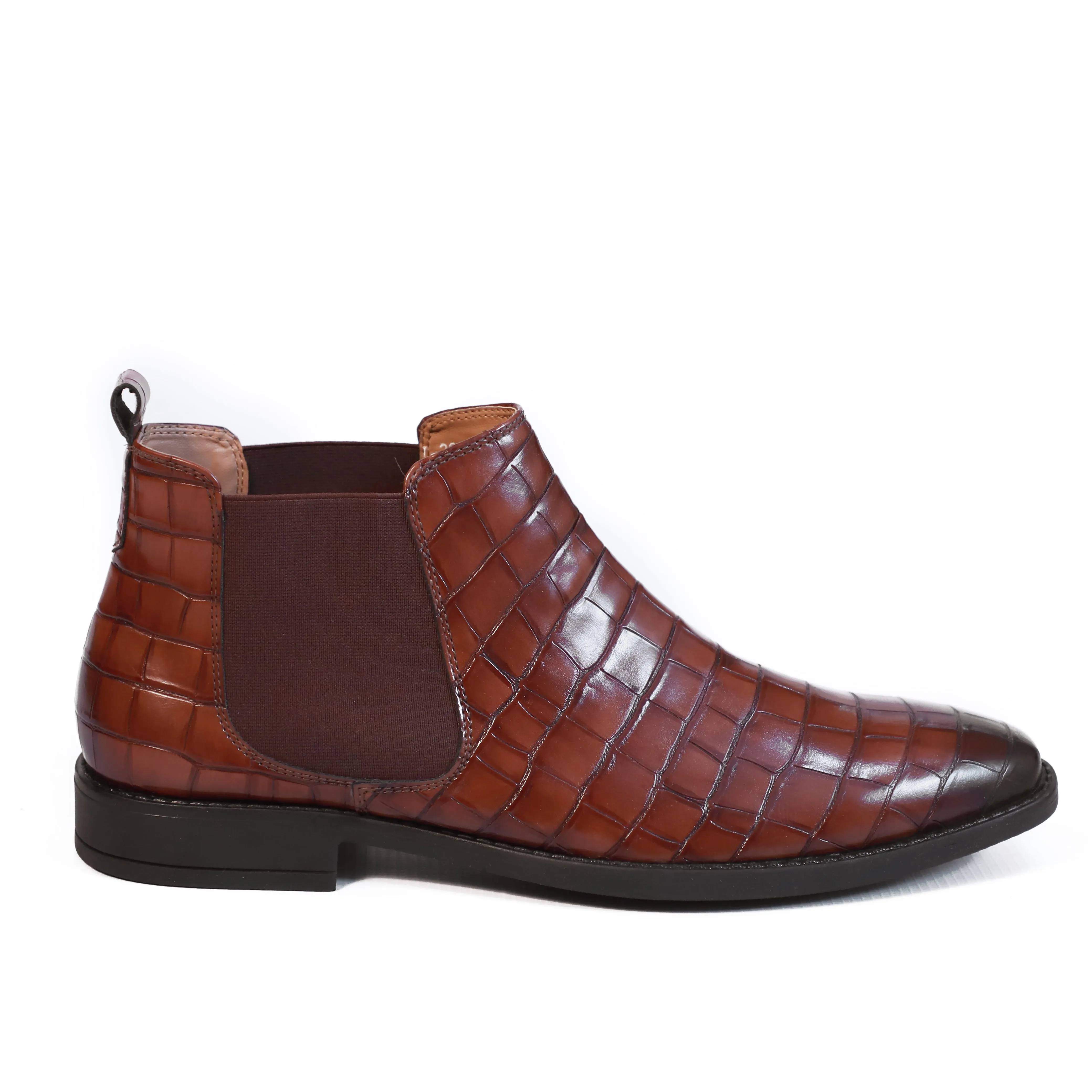 NICHE Cherry Brown Croc Chelsea Boot