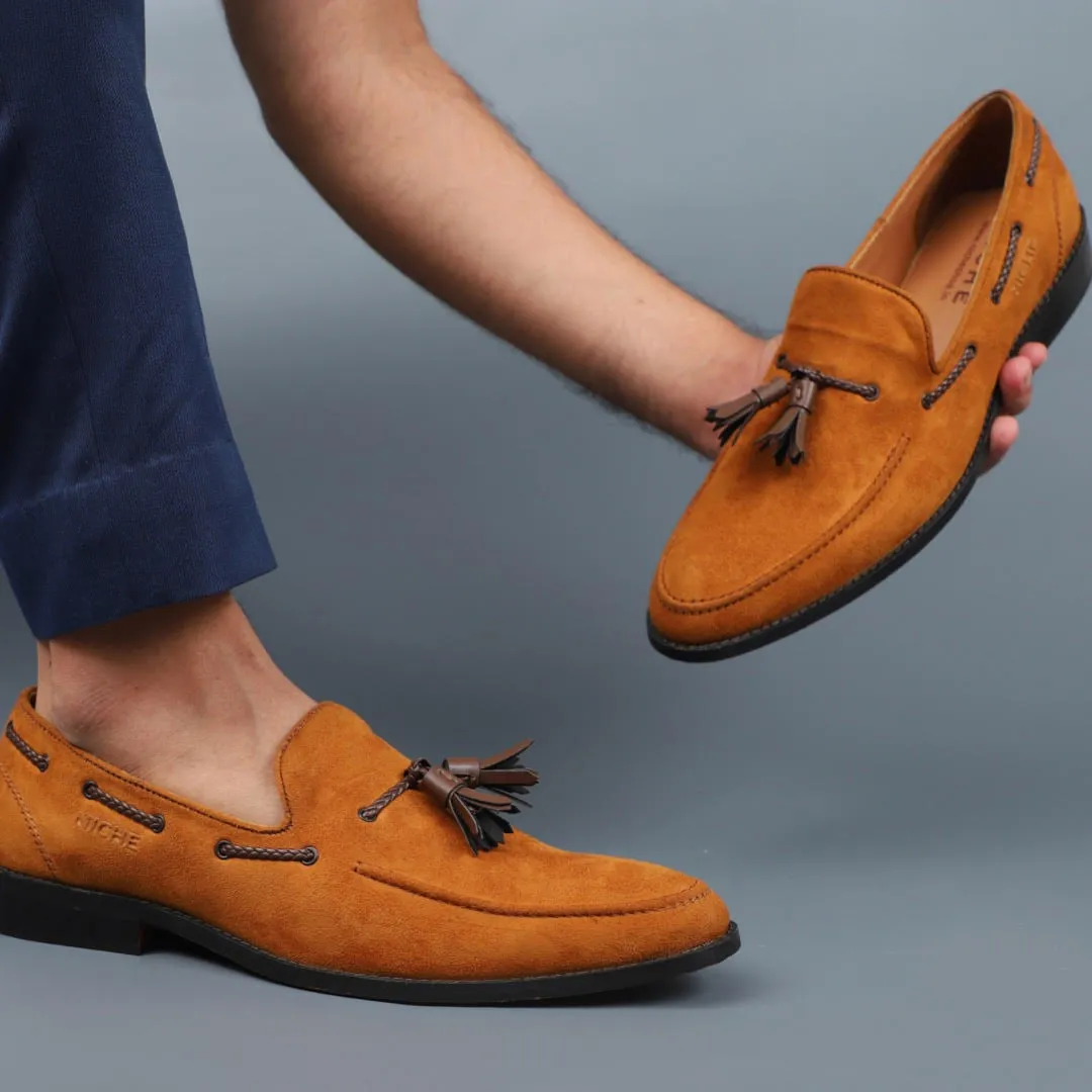NICHE Suede Tan Tassel Loafer