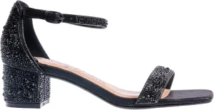 Ninety Union Lady Couture Dazzle 2 Inch Mid Block Heel Rhinestone Sandal