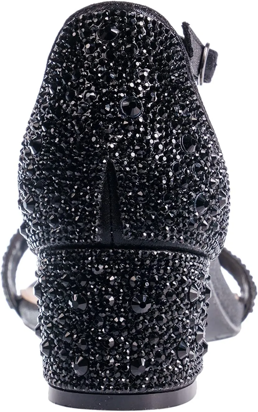 Ninety Union Lady Couture Dazzle 2 Inch Mid Block Heel Rhinestone Sandal