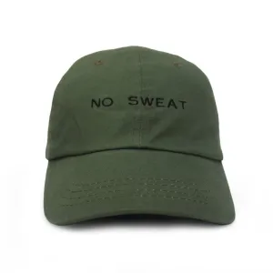 'NO SWEAT' Dad Hat (Green Olive)