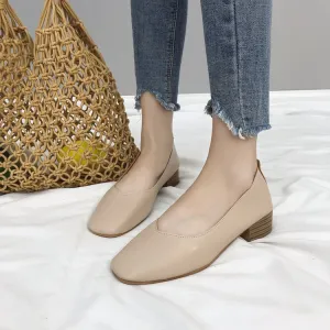 Nude Strappy Block Heels Women's Chunky Heels