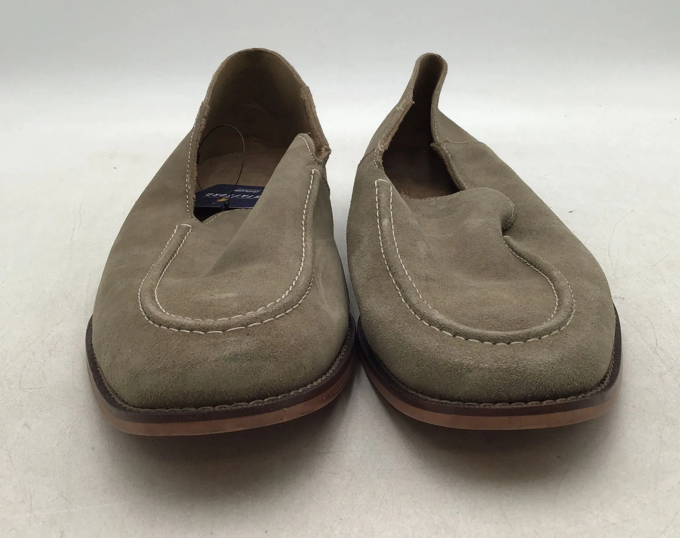 NWT Stafford Men's Gray Leather Casual Loafers - Size 12M
