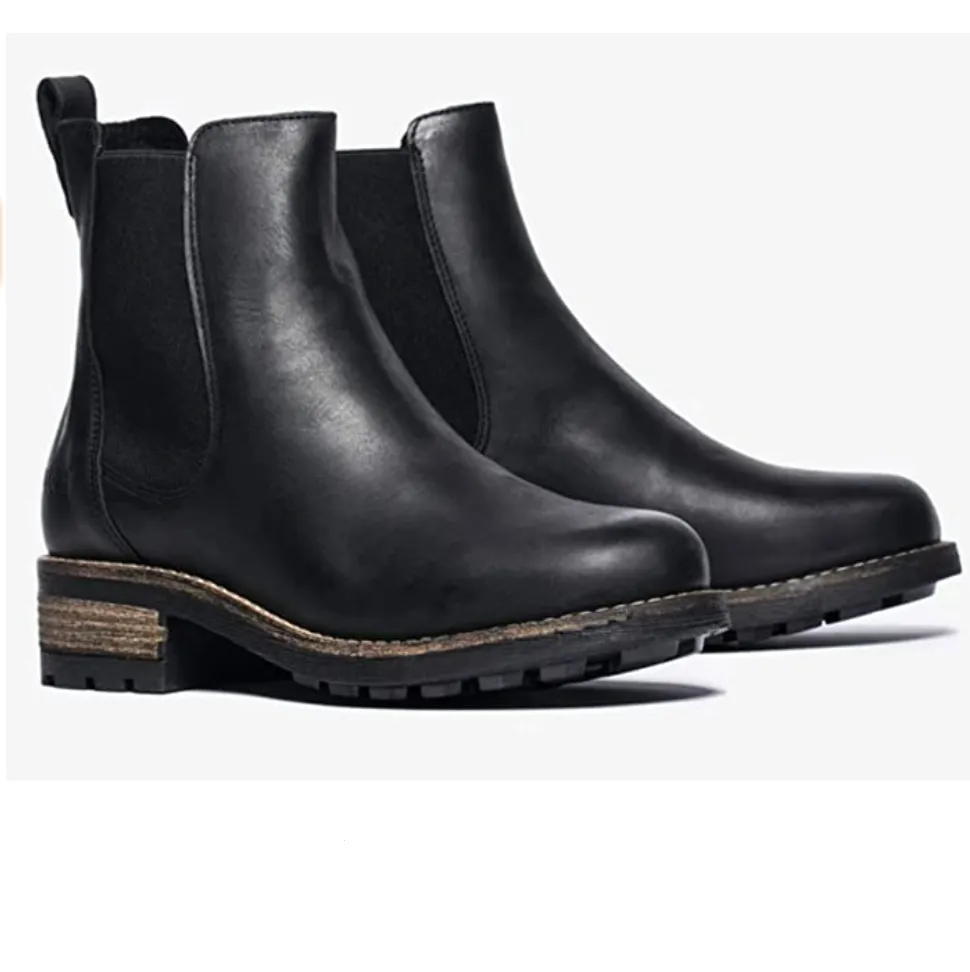 Oak & Hyde Womens Bridge Chelsea Leather Ankle Boots - Black