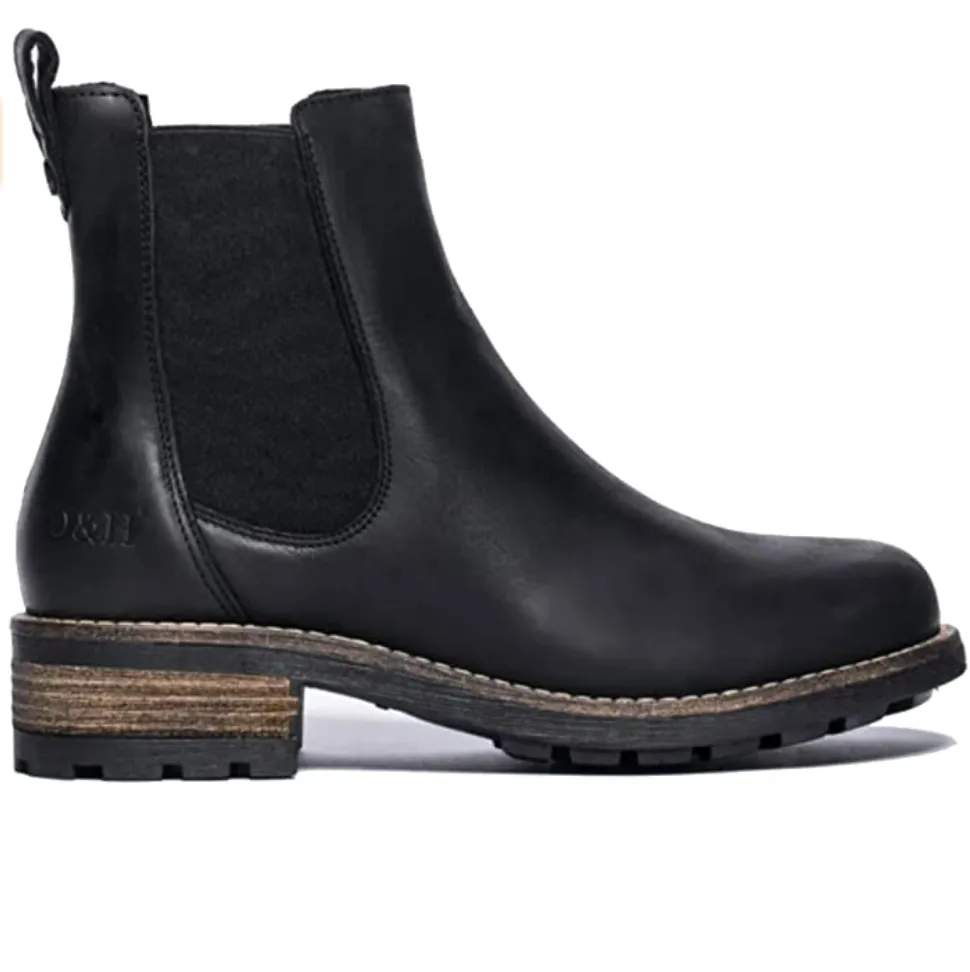 Oak & Hyde Womens Bridge Chelsea Leather Ankle Boots - Black