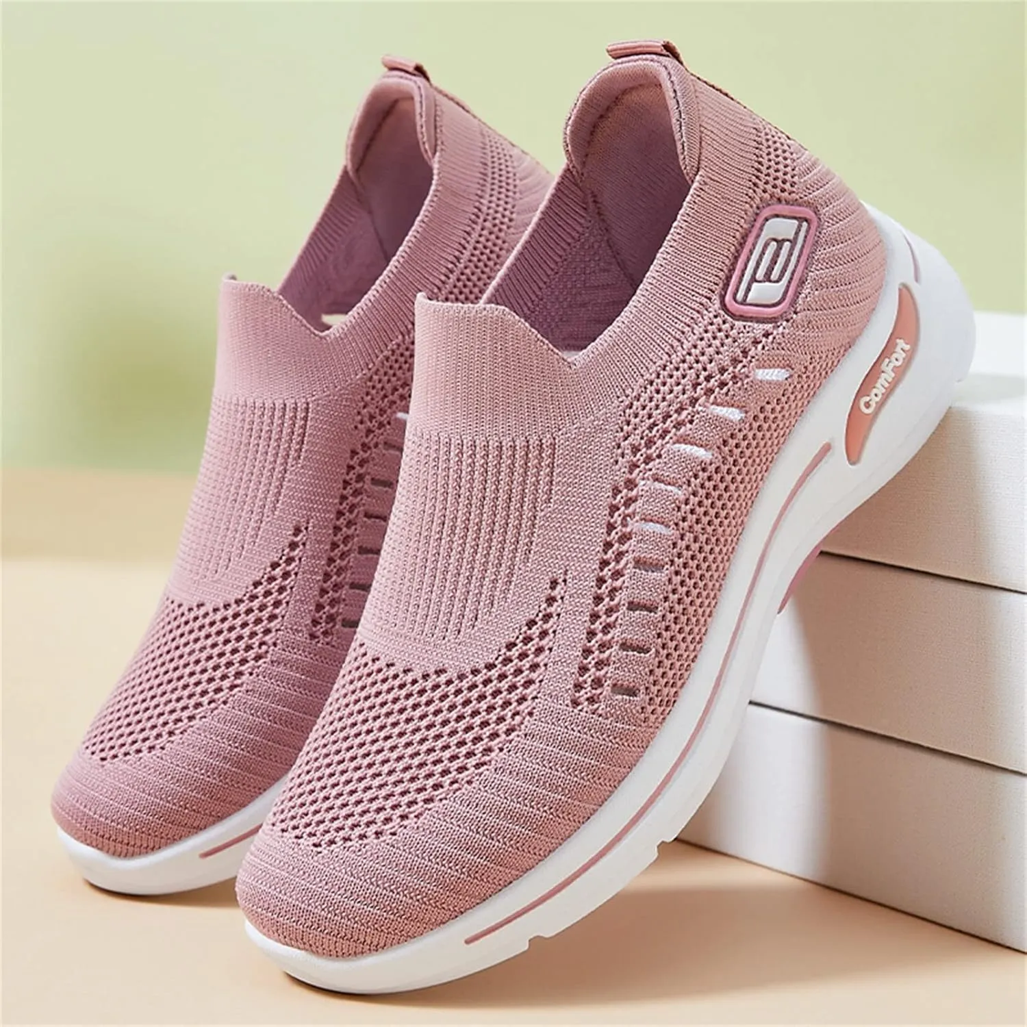 Orthopedic Shoes for Women Casual Walking Slip on Flat Walking Canvas Slip On Sneakers Running Shoes Slip On Shoes