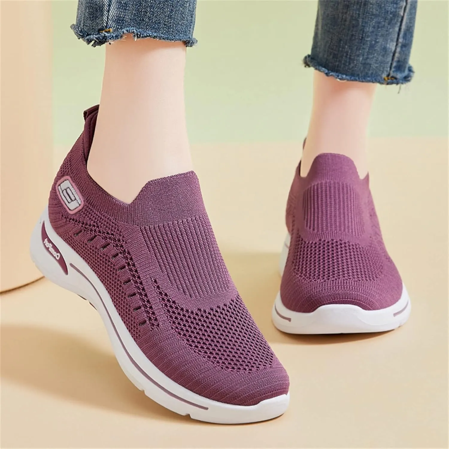 Orthopedic Shoes for Women Casual Walking Slip on Flat Walking Canvas Slip On Sneakers Running Shoes Slip On Shoes