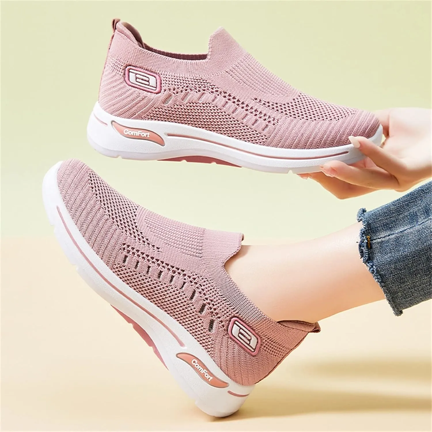 Orthopedic Shoes for Women Casual Walking Slip on Flat Walking Canvas Slip On Sneakers Running Shoes Slip On Shoes