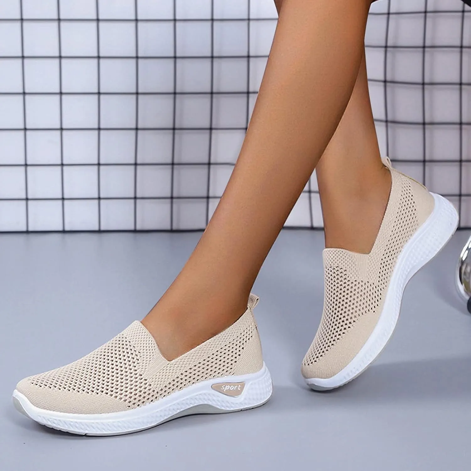 Orthopedic Shoes for Women Casual Walking Slip on Flat Walking Canvas Slip On Sneakers Running Shoes Slip On Shoes