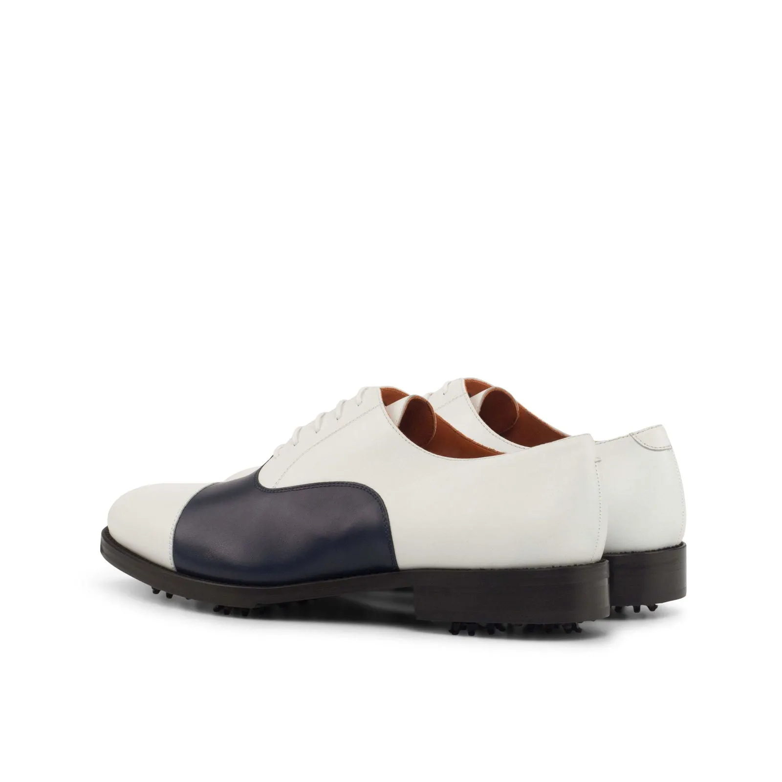 Oxford-Box Calf, White, Blue-Wholesale