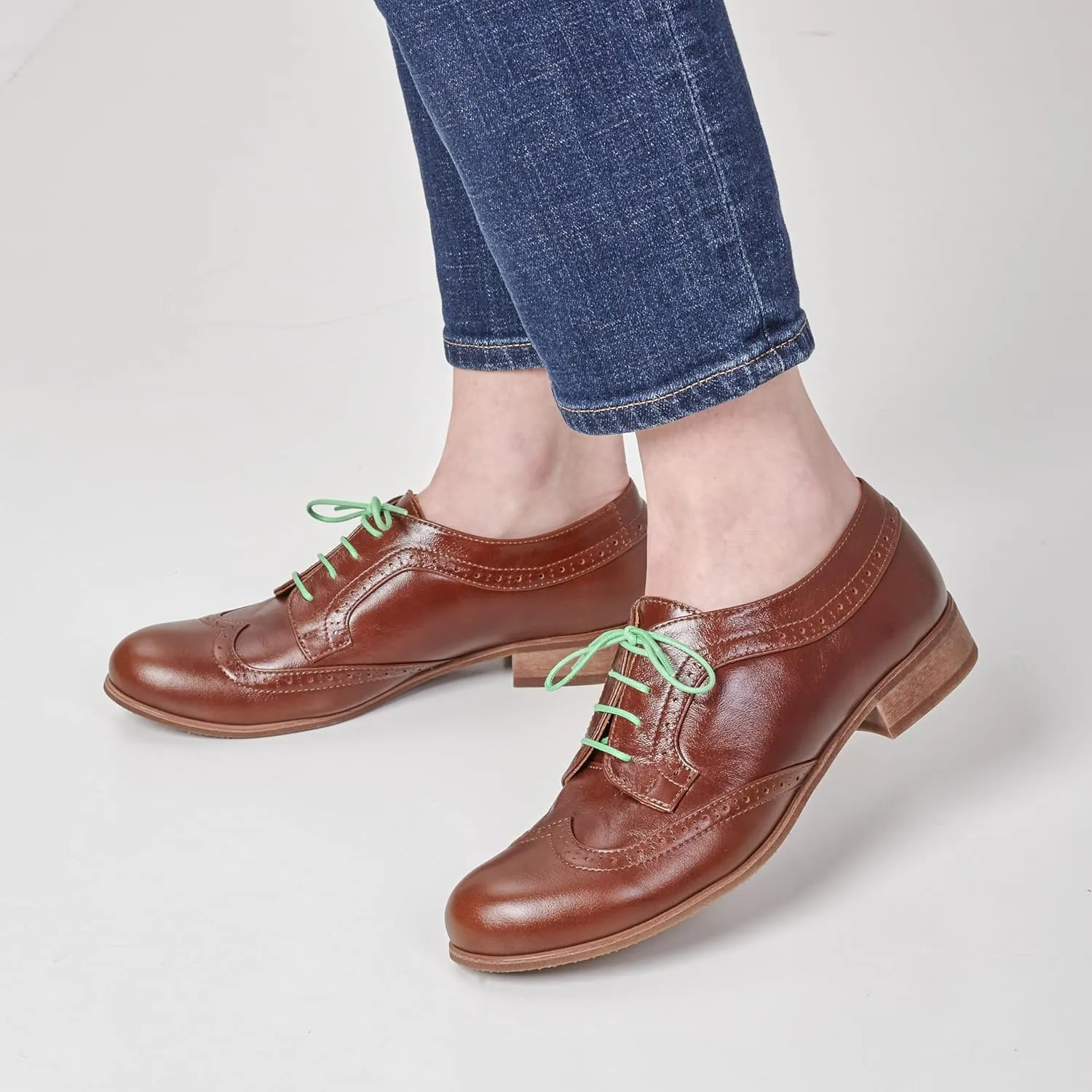 Oxford Shoes for Women - Premium Leather Comfortable Business Casual & Office Shoes  1 Heel - Consciously Handcrafted in Europe