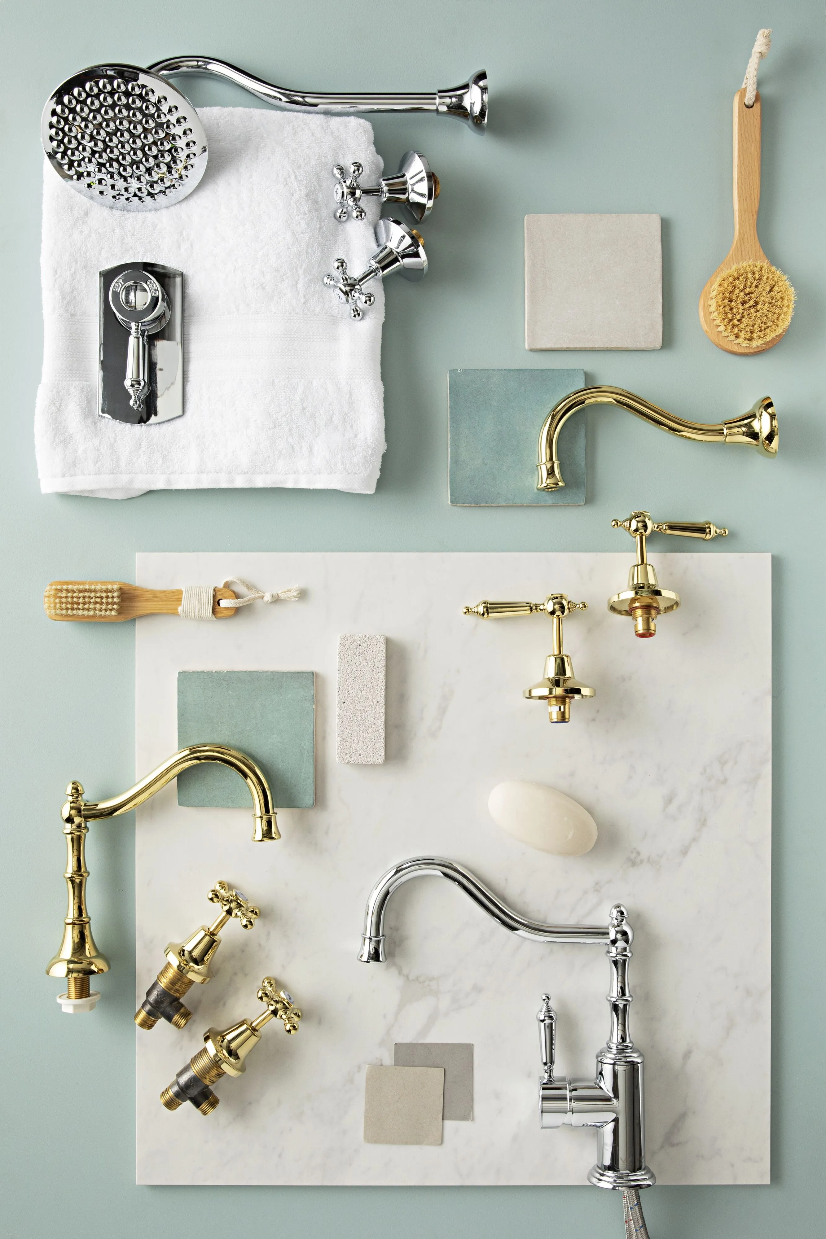 Oxford/Rochelle Capstan Wall Mount Top Assembly Chrome (Taps only)