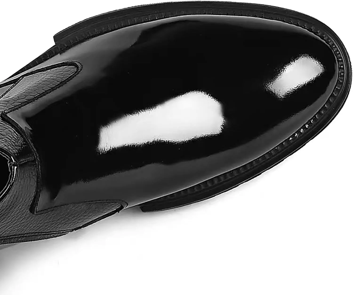 Oxfords Shoes for Men Casual Shiny Leather Boots For Men's Short Boots And High Top Leather Shoes For Foreign Trade Black Oxfords Shoes