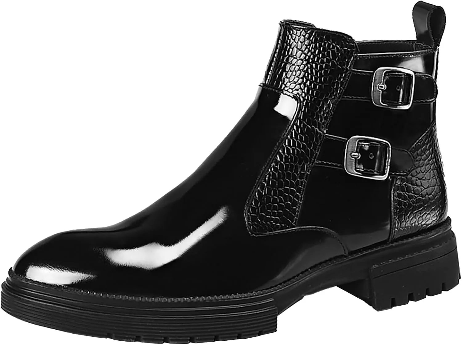 Oxfords Shoes for Men Casual Shiny Leather Boots For Men's Short Boots And High Top Leather Shoes For Foreign Trade Black Oxfords Shoes