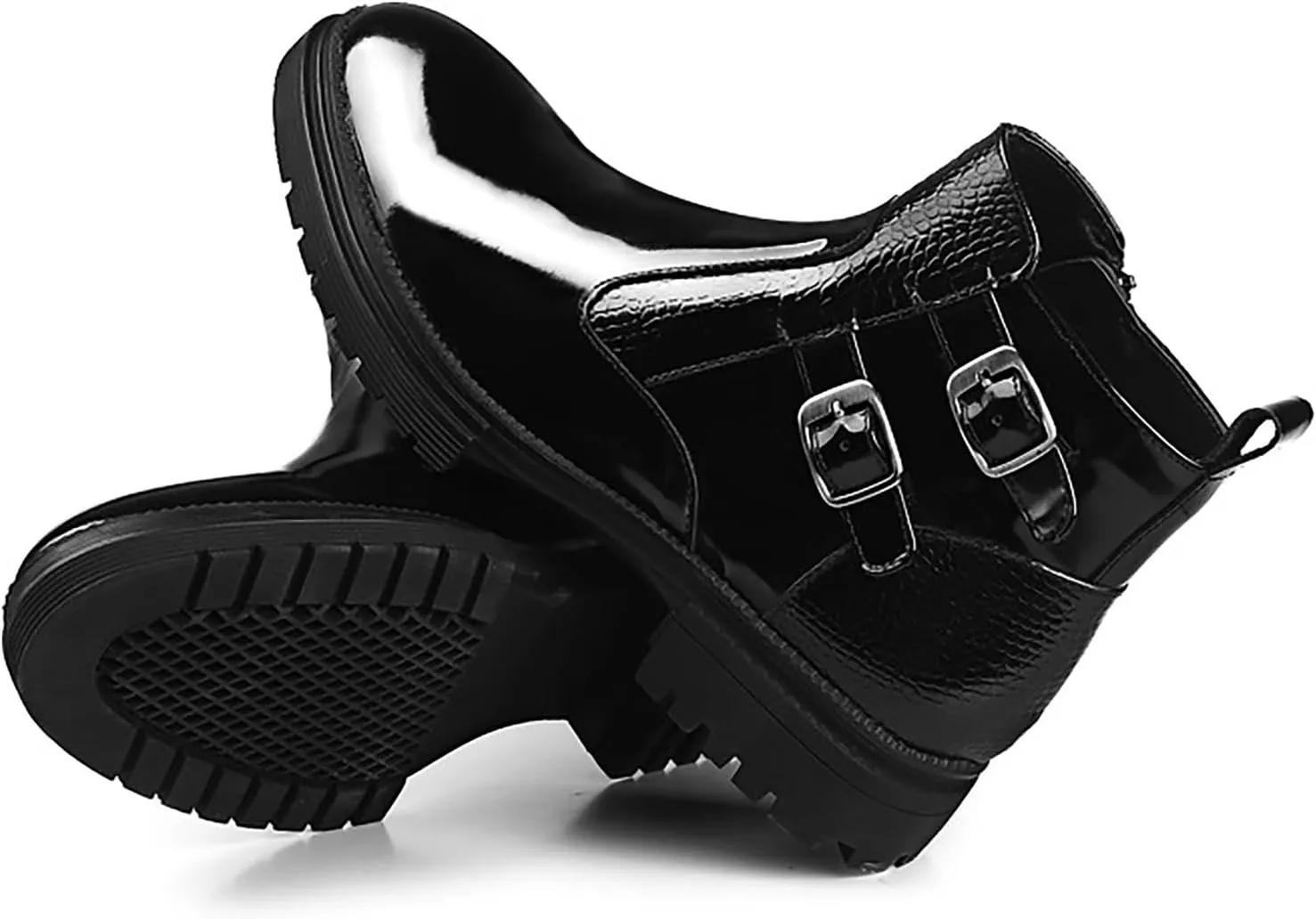 Oxfords Shoes for Men Casual Shiny Leather Boots For Men's Short Boots And High Top Leather Shoes For Foreign Trade Black Oxfords Shoes